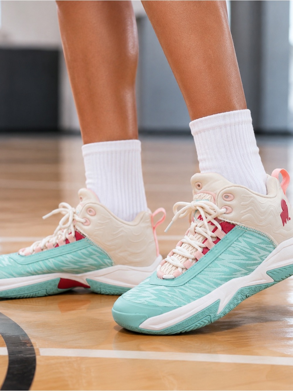 Moolah Kicks Press Break V2 MK1 Basketball Shoes Teal Pink Size 5.5Y